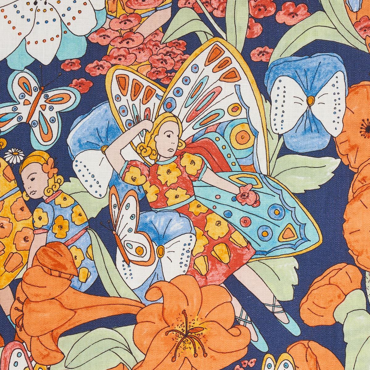 FAIRIE GARDEN_ORANGE AND NAVY