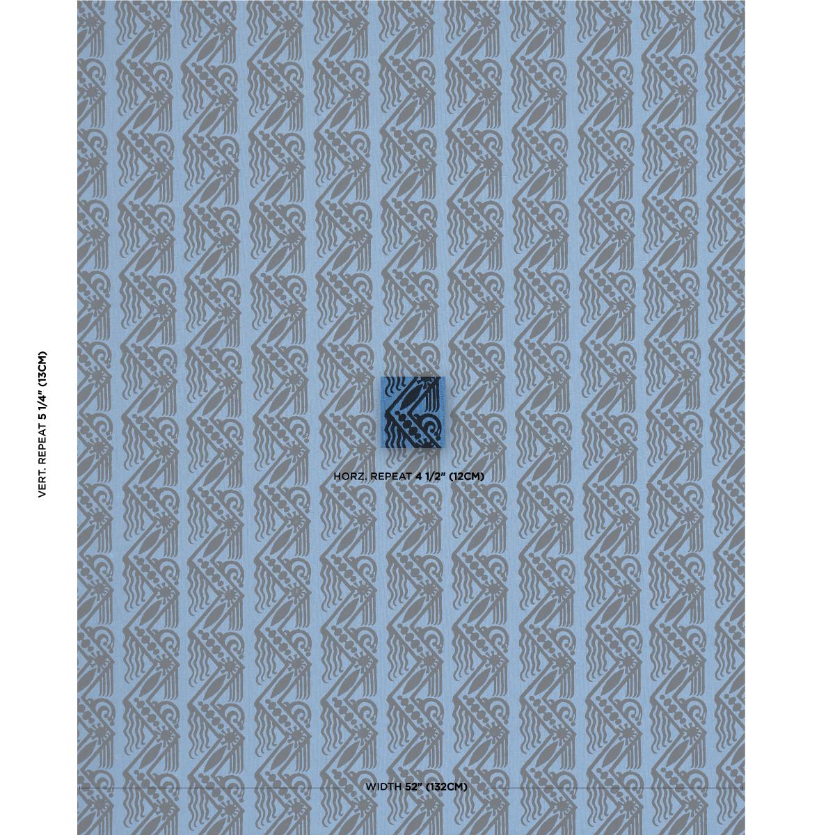 VENETIAN ZIG ZAG BLOCK PRINT_BLACK ON BLUE