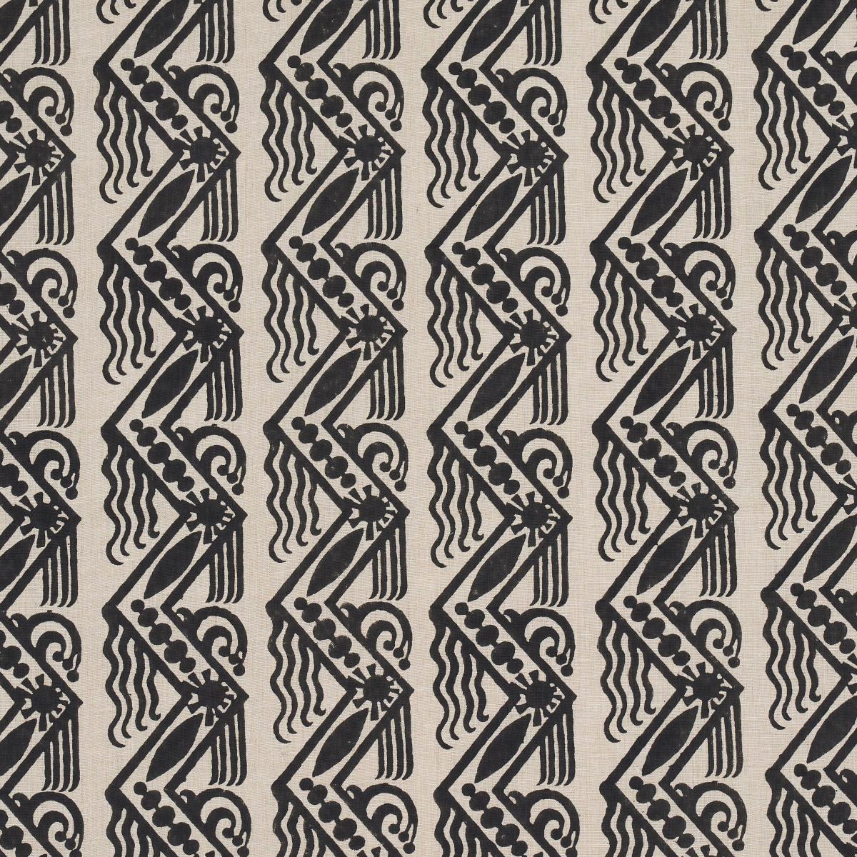 VENETIAN ZIG ZAG BLOCK PRINT_BLACK ON NATURAL