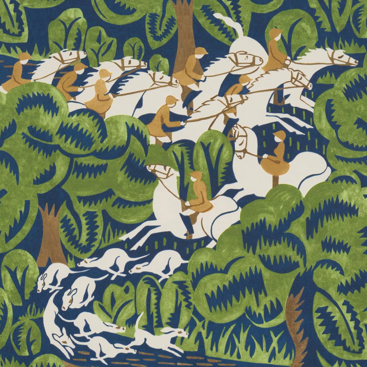 MARGARET SCHLOEMAN'S FOX CHASE_NAVY & GREEN