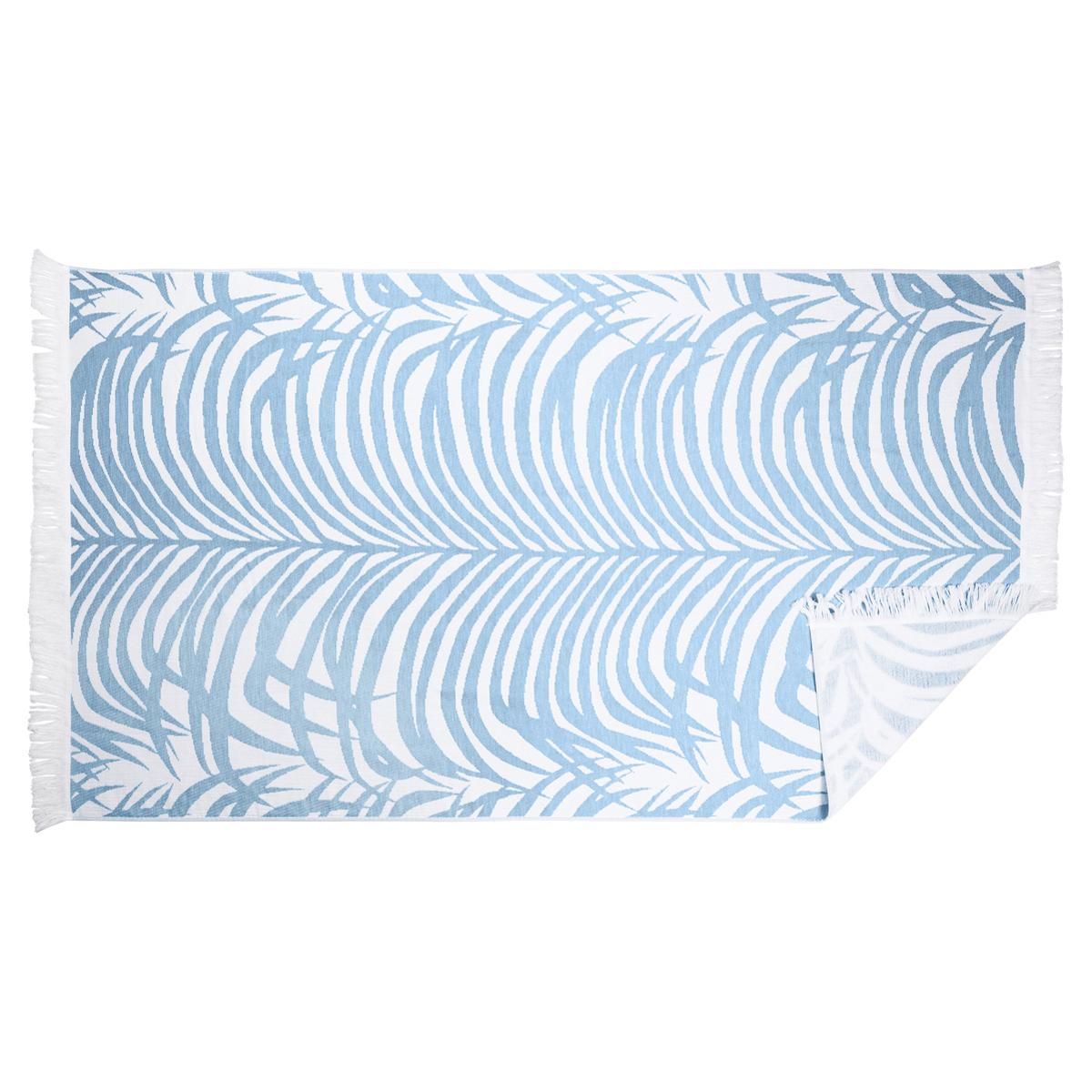 Zebra Palm Beach Towel_POOL BLUE