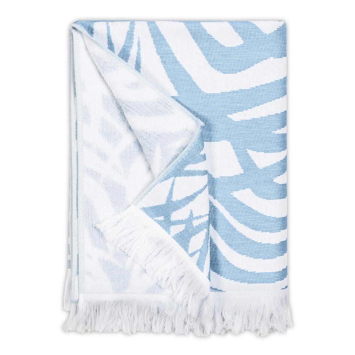 Zebra Palm Beach Towel_POOL BLUE