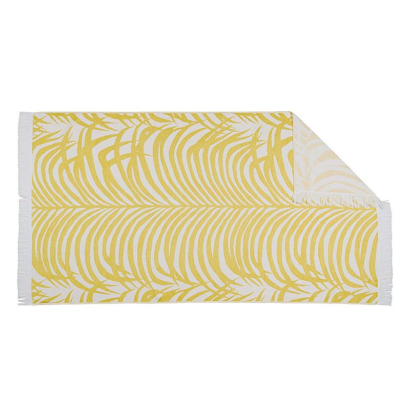 Zebra Palm Beach Towel_CANARY