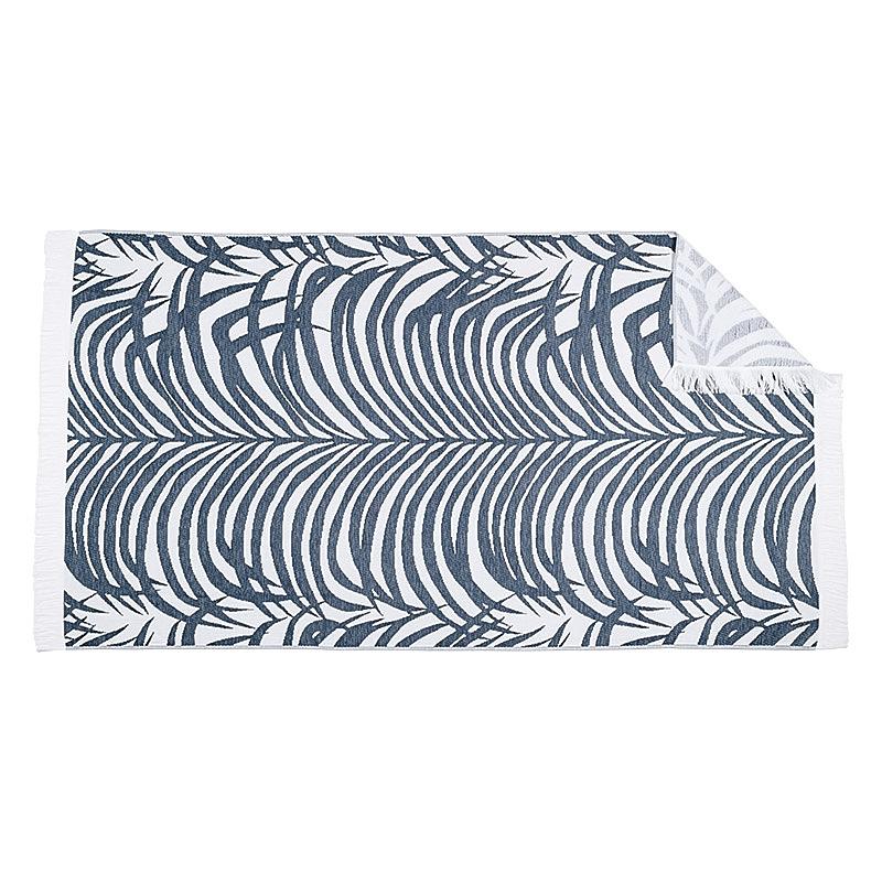 Zebra Palm Beach Towel_NAVY