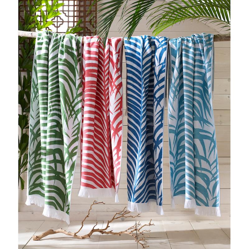 Zebra Palm Beach Towel_PINK CORAL