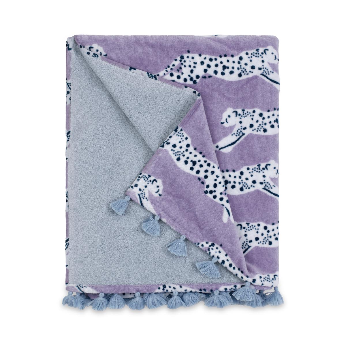 Leaping Leopard Beach Towel_LILAC