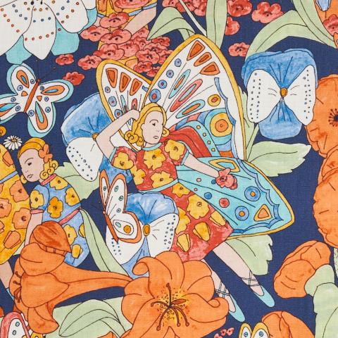 FAIRIE GARDEN_ORANGE AND NAVY