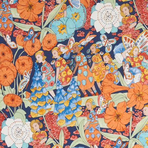 FAIRIE GARDEN_ORANGE AND NAVY