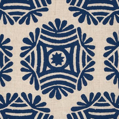 GILDED STAR BLOCK PRINT_NAVY ON NATURAL