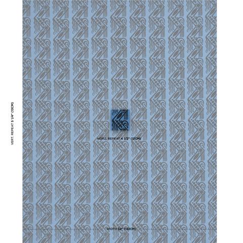 VENETIAN ZIG ZAG BLOCK PRINT_BLACK ON BLUE