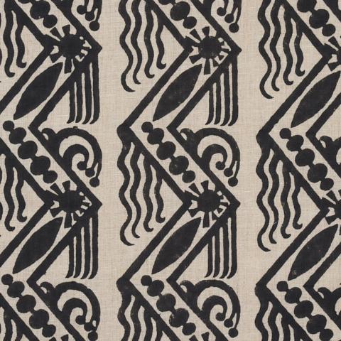 VENETIAN ZIG ZAG BLOCK PRINT_BLACK ON NATURAL