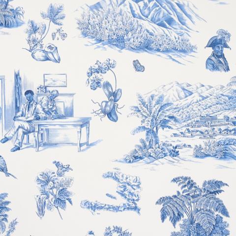 TOUSSAINT TOILE_BLUE ON IVORY