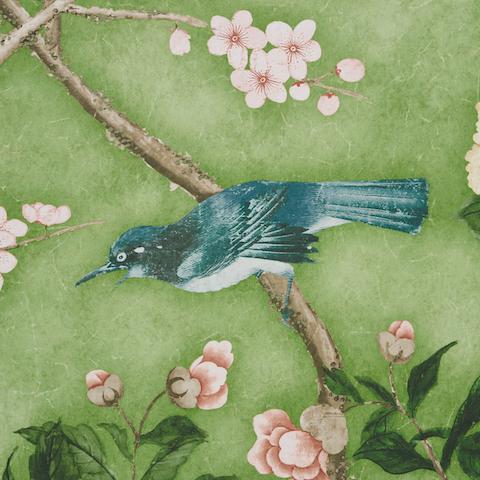 LES OISEAUX PANEL SET_APPLE GREEN