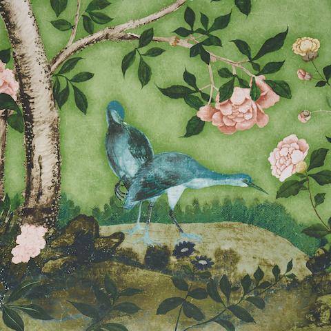 LES OISEAUX PANEL SET_APPLE GREEN