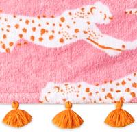 Leaping Leopard Beach Towel_PINK SUGAR