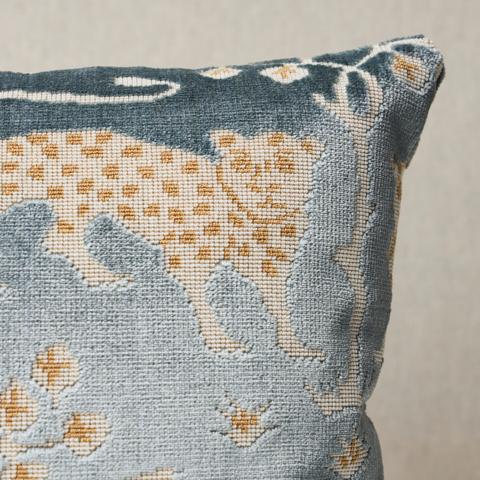 Woodland Leopard Velvet Pillow_MINERAL