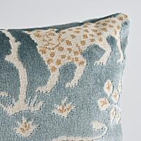 Woodland Leopard Velvet Pillow_MINERAL